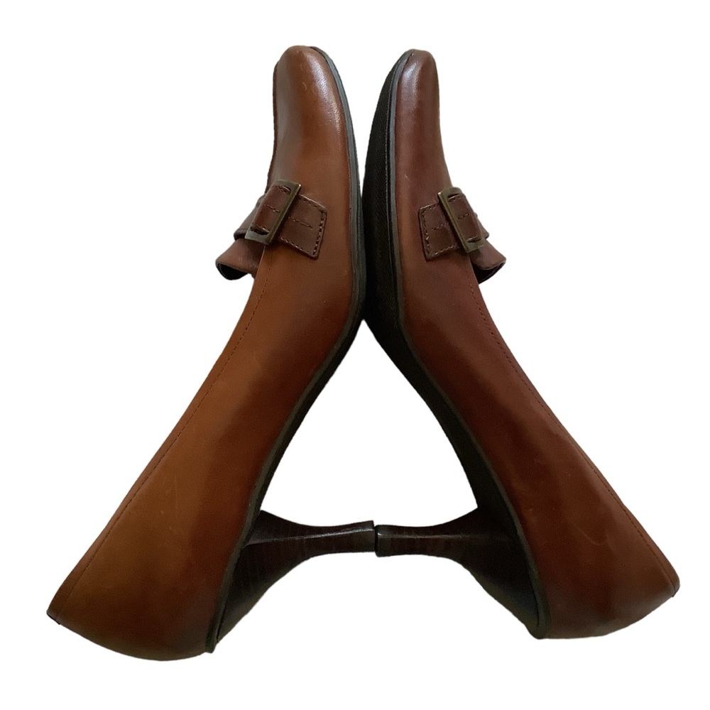 US 8 Cathy Jean Brazil Vintage Buckle Brown Leather Kitten Heels READ - Picture 9 of 16